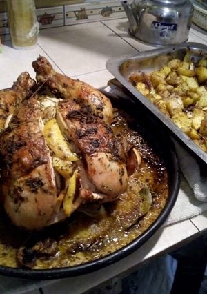 Una foto de Pollo a la sal con manteca saborizada