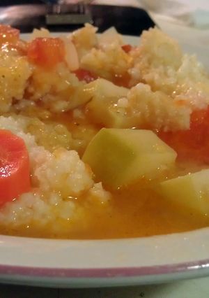 A picture of moms rice soup.