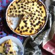 Pastel de ricotta y arándanos