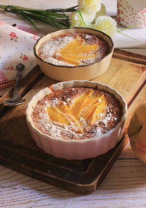 Una foto de Clafoutis de melocotón