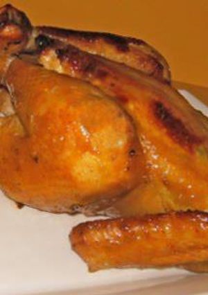 Una foto de Pollo glaseado a la naranja.