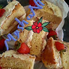 A picture of Strawberry and cream slices.