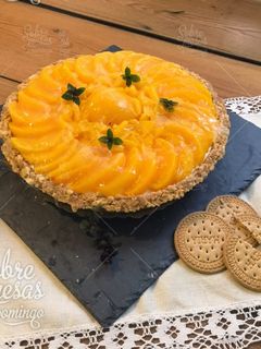 Una foto de Tarte de Iogurte e Pêssego