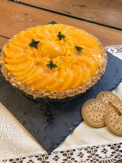 Una foto de Tarte de Iogurte e Pêssego