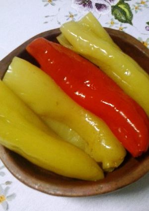 Una foto de Ajies en vinagre