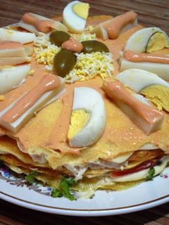 Una foto de Torre de panqueques o fiambre Alemán