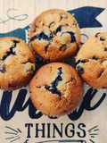 Muffin alle mandorle e mirtilli