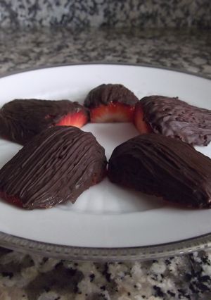 Una foto de Fresas con cobertura de chocolate
