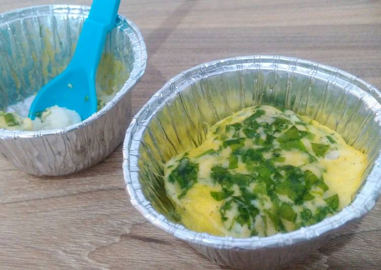 rice steamed egg spinach