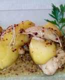 Pollo con manzana, miel y mostaza