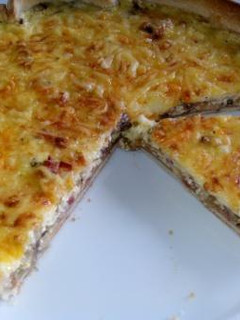 Una foto de Quiche vegetal con queso azul