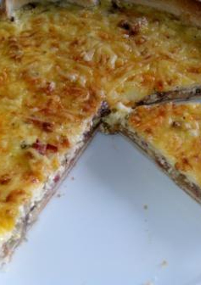 Una foto de Quiche vegetal con queso azul