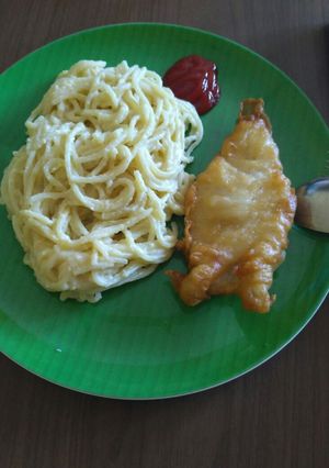 Foto resep Fish and sepageti carbonara