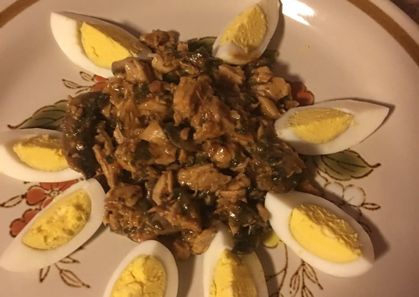 Pollo con champiñones