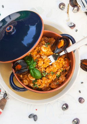 Una foto de Risotto marinero