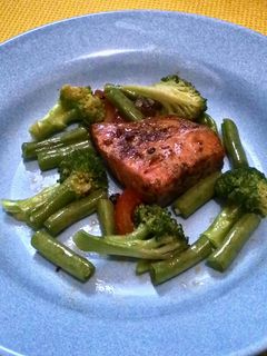 Foto resep Fried Salmon with veggie