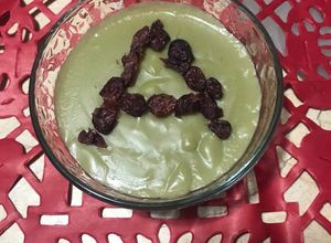 Una foto de Manjar de leche de amaranto y matcha