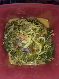 Foto resep gulai daun singkong teri medan👌