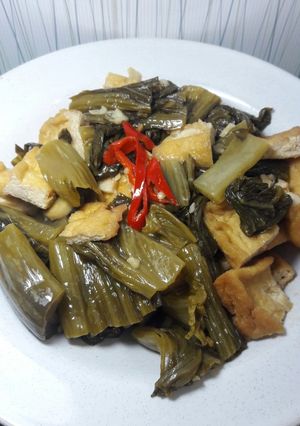 Foto resep Tumis sawi asin (sayur asin)