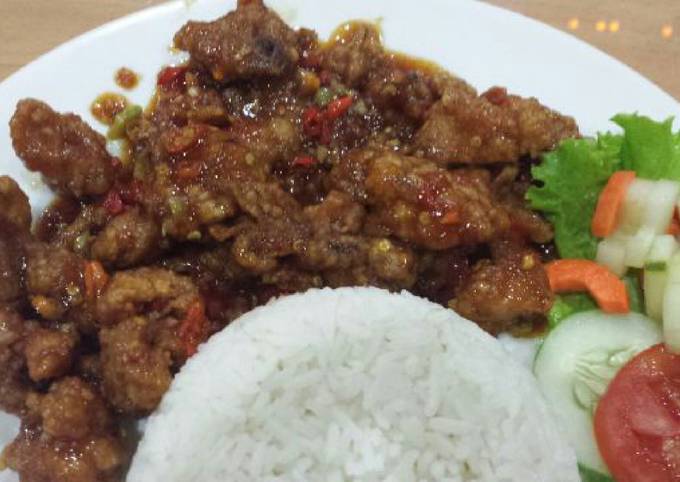 ayam goreng TTP(tepung terasi pedas)