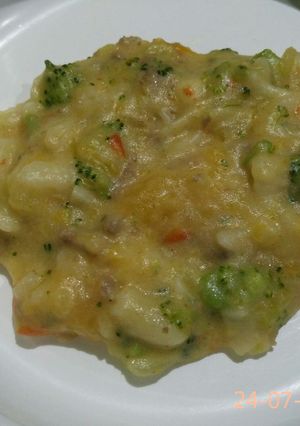 Foto resep Makaroni keju with beef n veggie 9+
