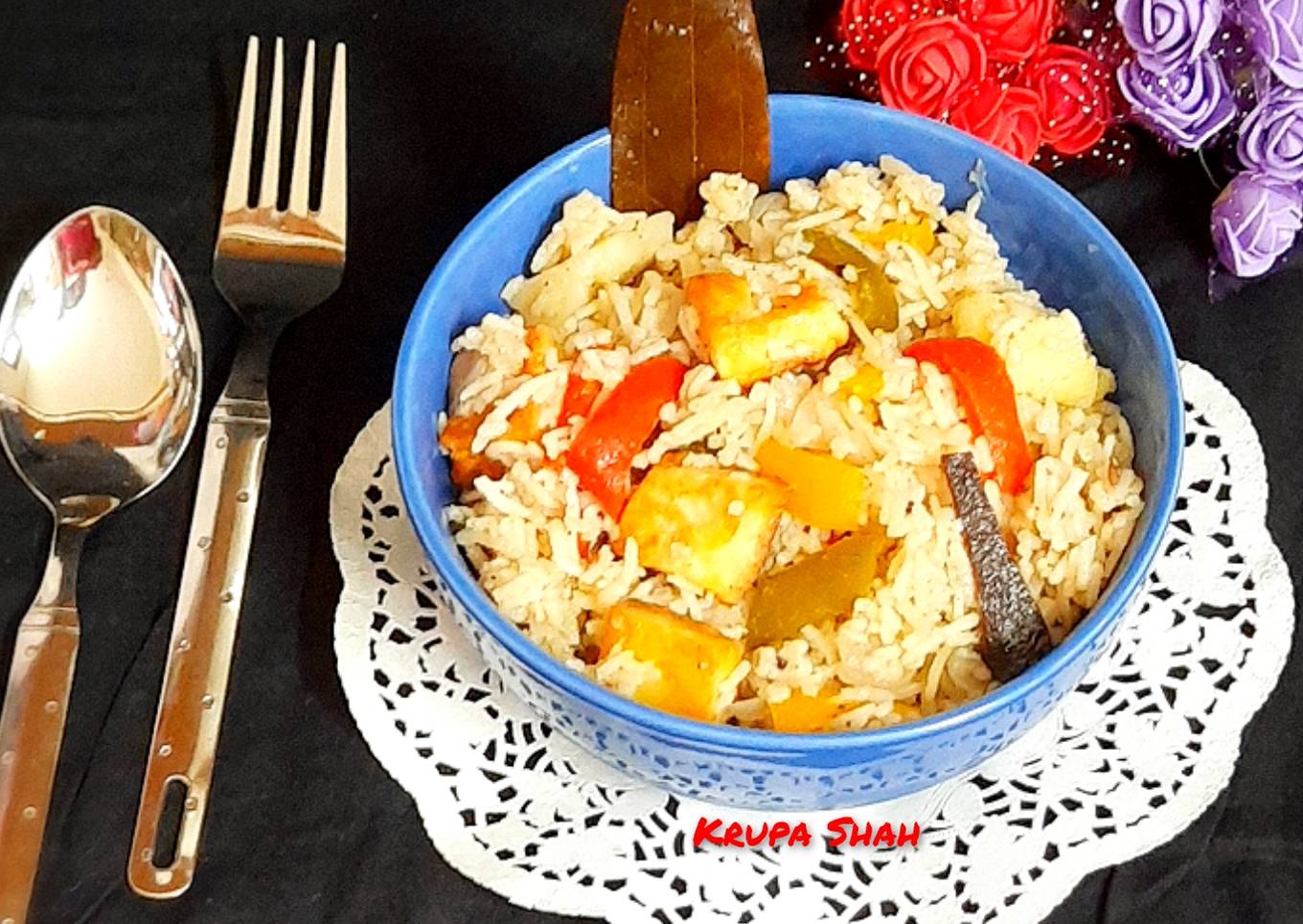 Paneer capsicum pulav