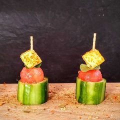A picture of Cucumber Watermelon Paneer bites.