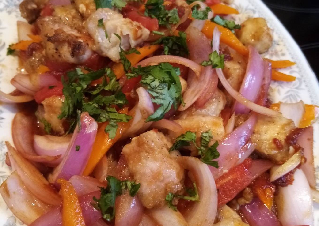 Lomo Saltado de Pescado #Saludable #Omega 3