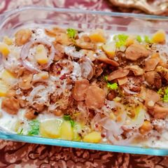 A picture of Street style dahi pulki chaat.