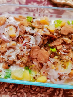 A picture of Street style dahi pulki chaat.