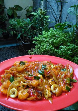 Foto resep Udang Cumi Saus Padang