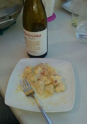 Una foto de Pechuga de pollo a la carbonara