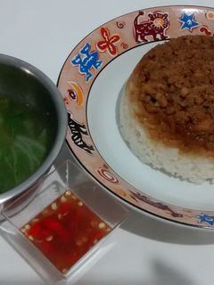 Foto resep Nasi tim ayam cincang jamur merang