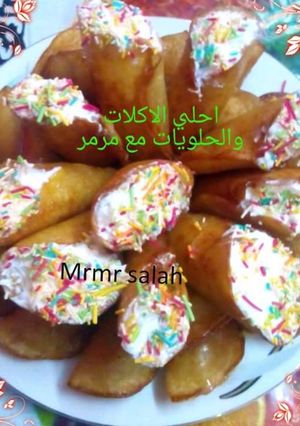 صورة لوصفة القطايف بالكريم شانتيه