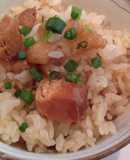 Easy Takikomi Gohan with Canned Yakitori