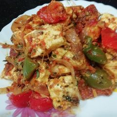 Chilli Paneer with red capsicum A picture of Chilli Paneer with red capsicum.