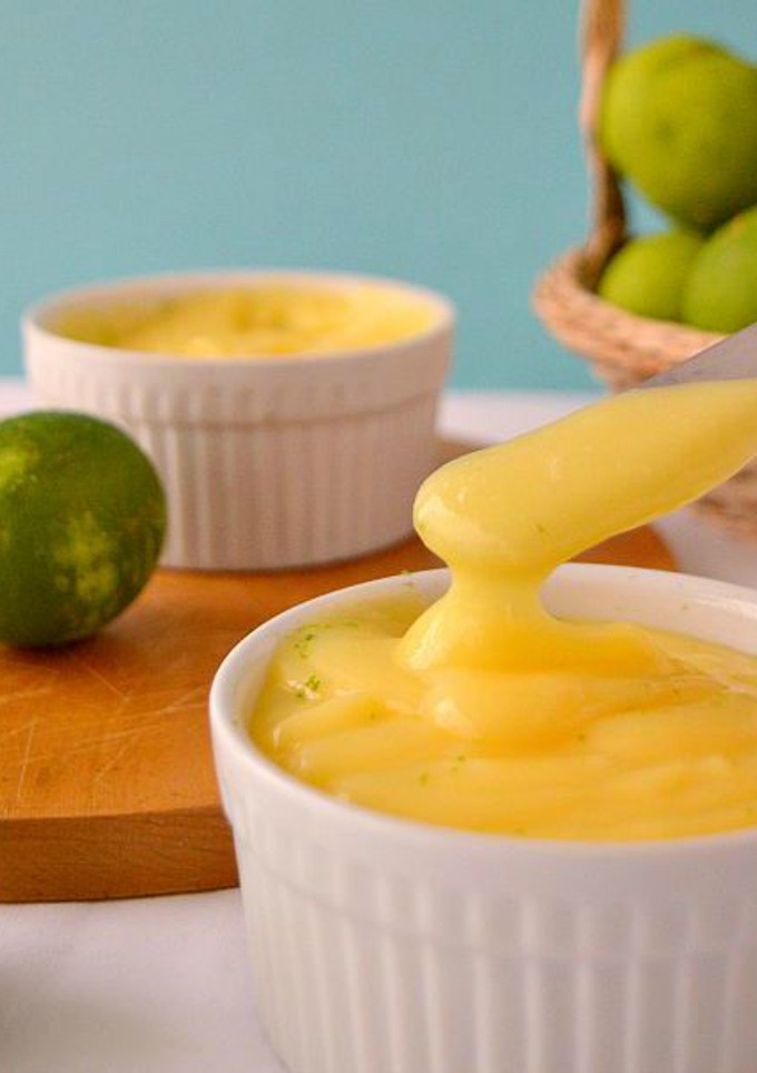 Una foto de Crema rápida de lima o Lime Curd