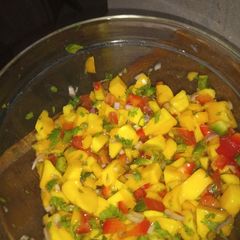 Mango salsa A picture of Mango salsa.