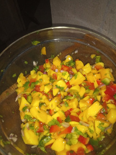 A picture of Mango salsa.