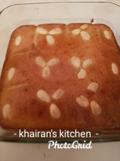 Coconut basbousa ainihin hoton girkin