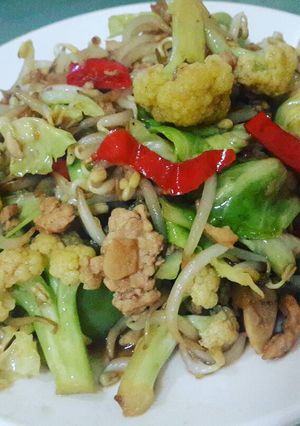 Foto resep Tumis kembang kol ayam giling