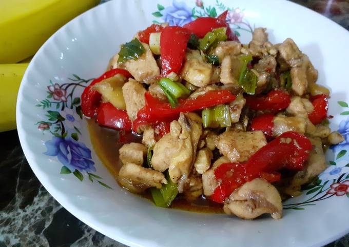 Resep Tumis Ayam Lada Hitam Paprika Oleh Bunda Fairel Cookpad