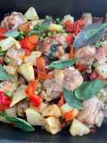 Pollo al forno con verdure