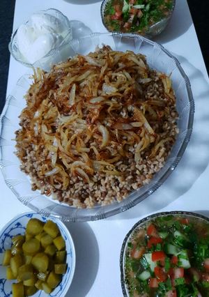 صورة لوصفة مجدره عدس وبرغل