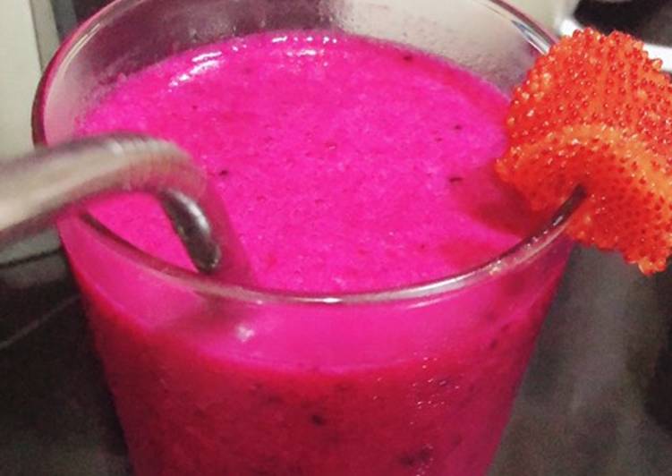 Cara Gampang Menyiapkan Jus buah naga raspberry, Bikin Ngiler