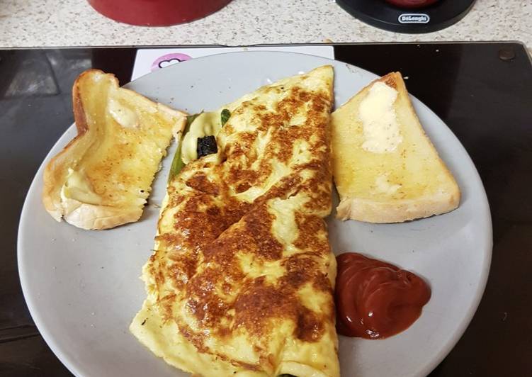 Simple Way to Make Quick My folded Egg Breakfast with Asparagus