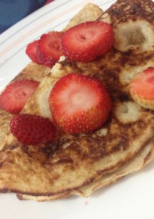 Una foto de Pancakes con frutillas