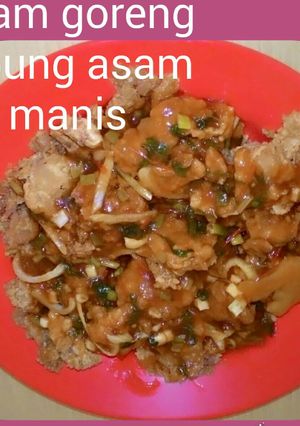 Foto resep Ayam goreng tepung asam manis