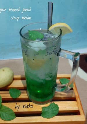 Foto resep 35. Es Campur Blewah Jeruk Sirup Melon