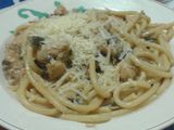 Fideos con pollo y verdeo